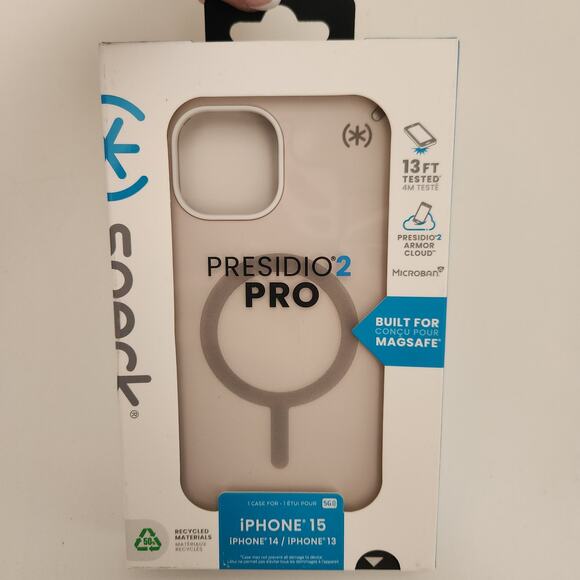 Speck Presidio2 Pro iPhone 15 Case MagSafe Compatible, 6.1 inch Bone/Gold/Brown - Picture 1 of 3